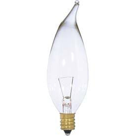 Satco S3866 7W 12V CA10 Clear E12 Candelabra Base Incandescent Bulb