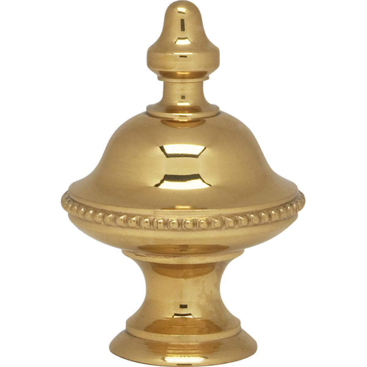 Satco 90-1735 Urn Finial 1-7/16" Height 1/4-27 Polished Brass Finish