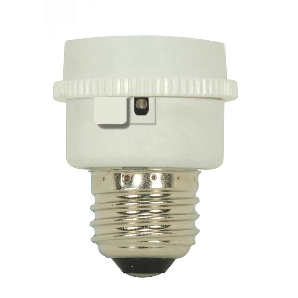 Satco 90-2610 Medium To GU24 Adapter White Finish E26-GU24 With Photocell 1-1/8" Overall Extension 1-1/2" Diameter 60W 120V