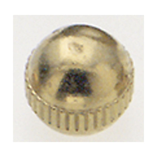 Satco 90-955 Brass Knob 8/32 Knurled 3/8" Diameter Burnished And Lacquered