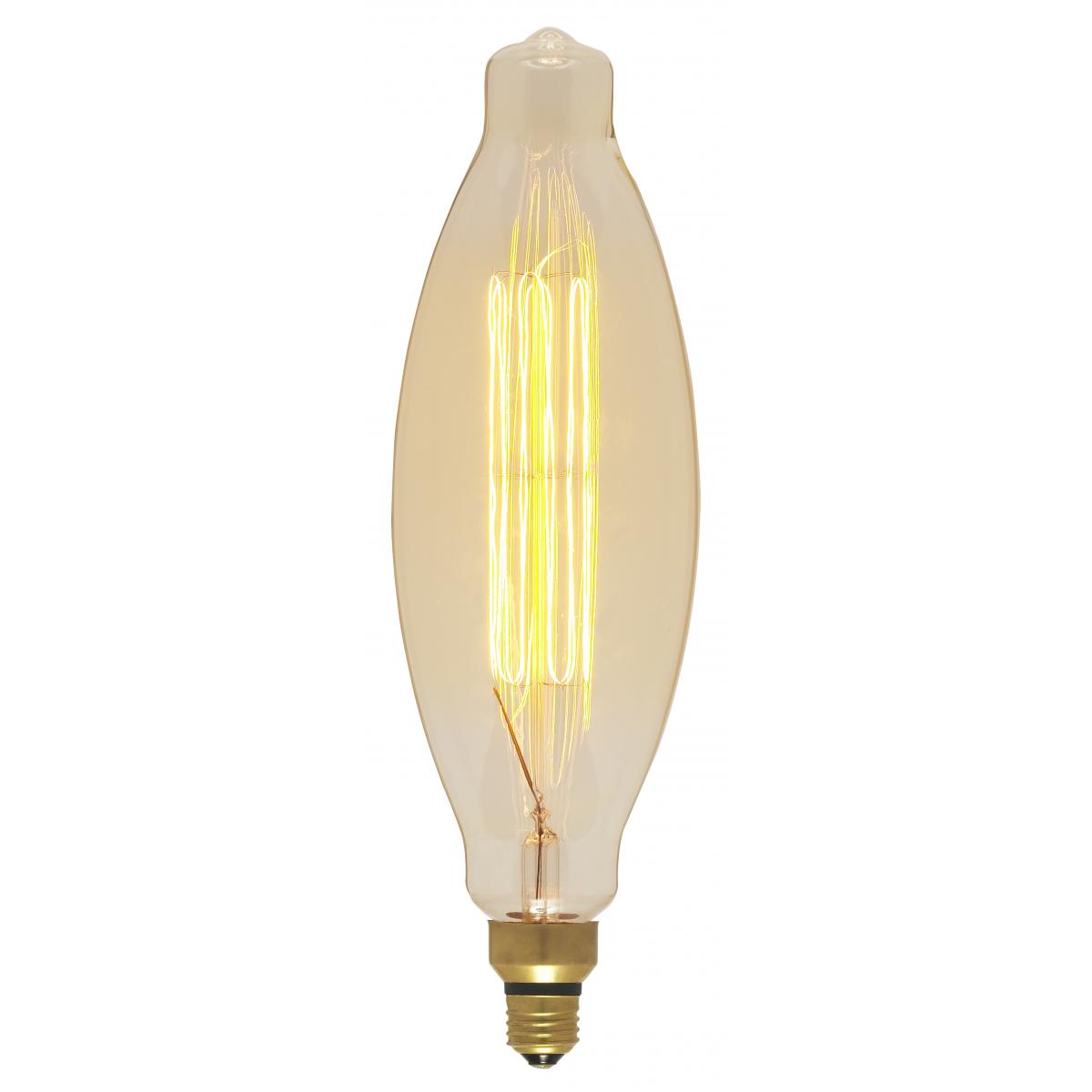 Satco S2431 100 Watt BT38 Incandescent vintage style Amber 2000 Average rated hours Medium Base 120 Volt