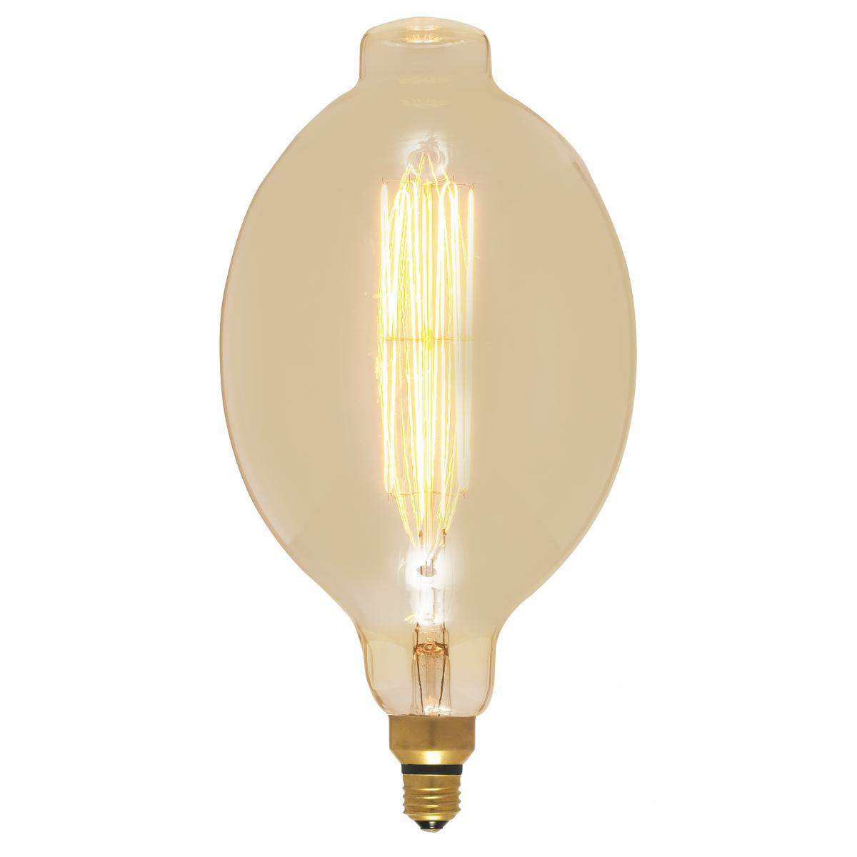 Satco S2432 60 Watt BT56 Incandescent vintage style Amber 2000 Average rated hours Medium Base 120 Volt