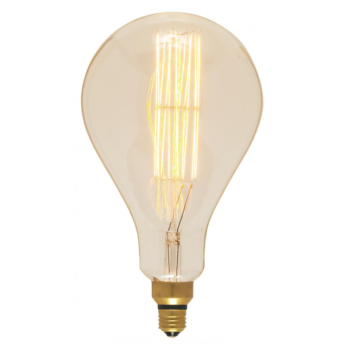 Satco S2433 60 Watt PS52 Incandescent vintage style Amber 2000 Average rated hours Medium Base 120 Volt