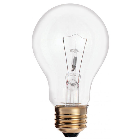 Satco S3940 25 Watt A19 Incandescent Clear 2500 Average rated hours 170 Lumens Medium base 130 Volt