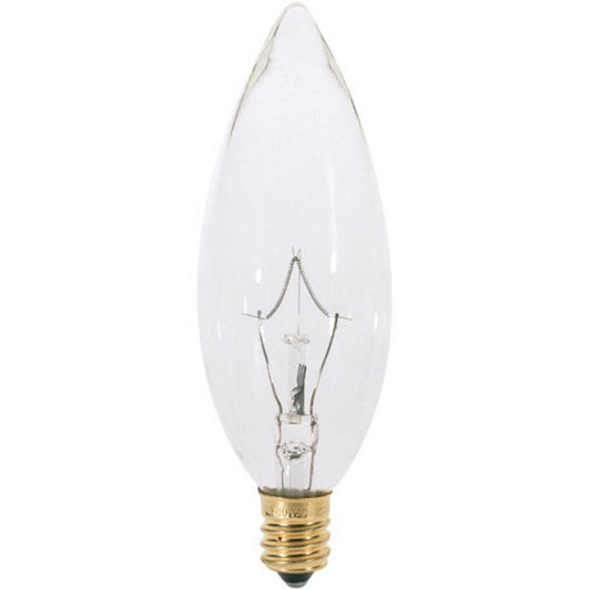 Satco S4711 25 Watt BA9 1/2 Incandescent Clear 1500 Average rated hours 220 Lumens European base 120 Volt 2-Card