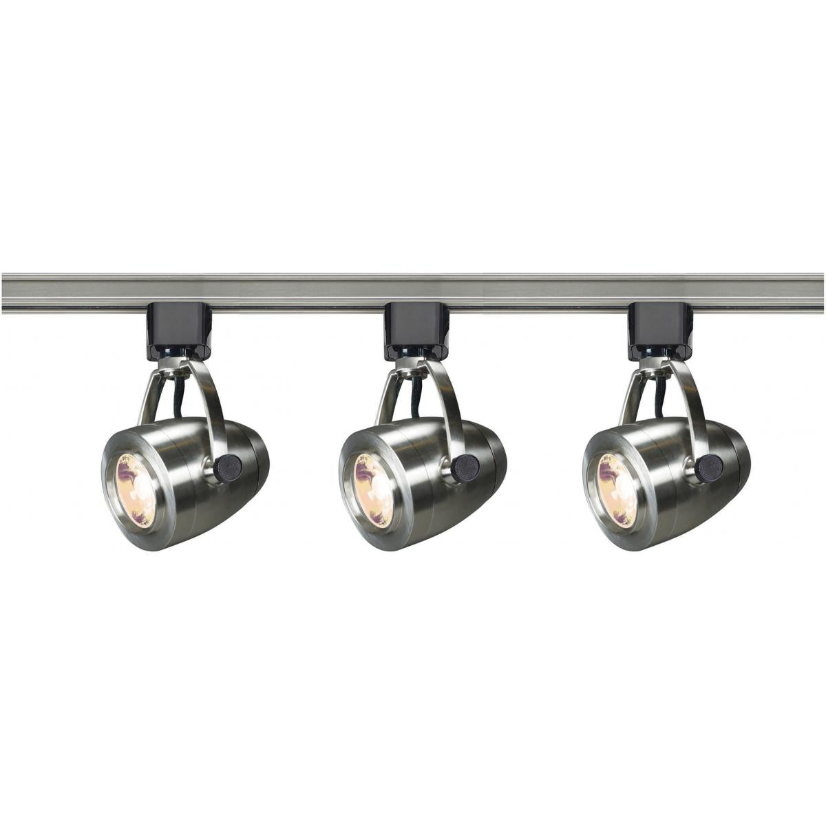 Satco TK417 Track Lighting Kit - 12 Watt LED - 3000K - 4 foot Track - 36 degree - Pinch back - Brushed Nickel finish