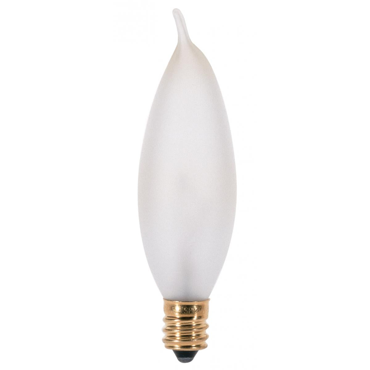 Satco A3677 15 Watt CA8 Incandescent Frost 2500 Average rated hours 90 Lumens Candelabra base 130 Volt