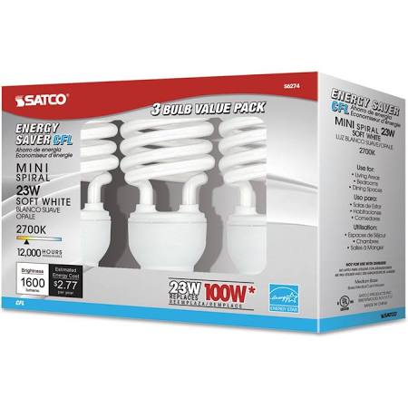 Satco S6274 23T2/E26/2700K/120V/3PK 23W T2 E26 2700K - 3 PACK