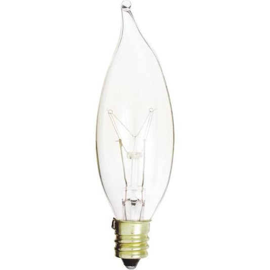 Satco S3778 25W TT CAND FR 25 watt CA8 Incandescent Frost Candelabra base 120 volts